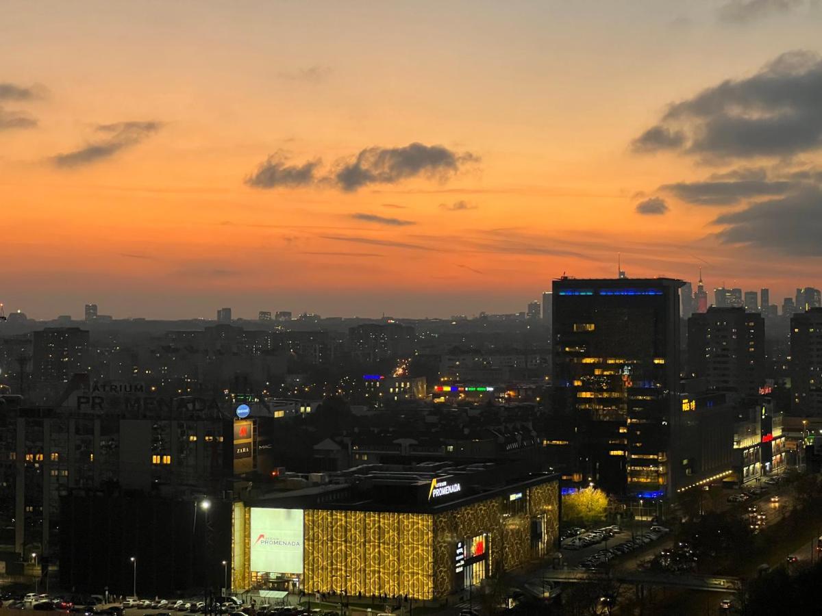 Apartament Skyscrapper Z Widokiem Na Panorame Warszawy Varsó Kültér fotó