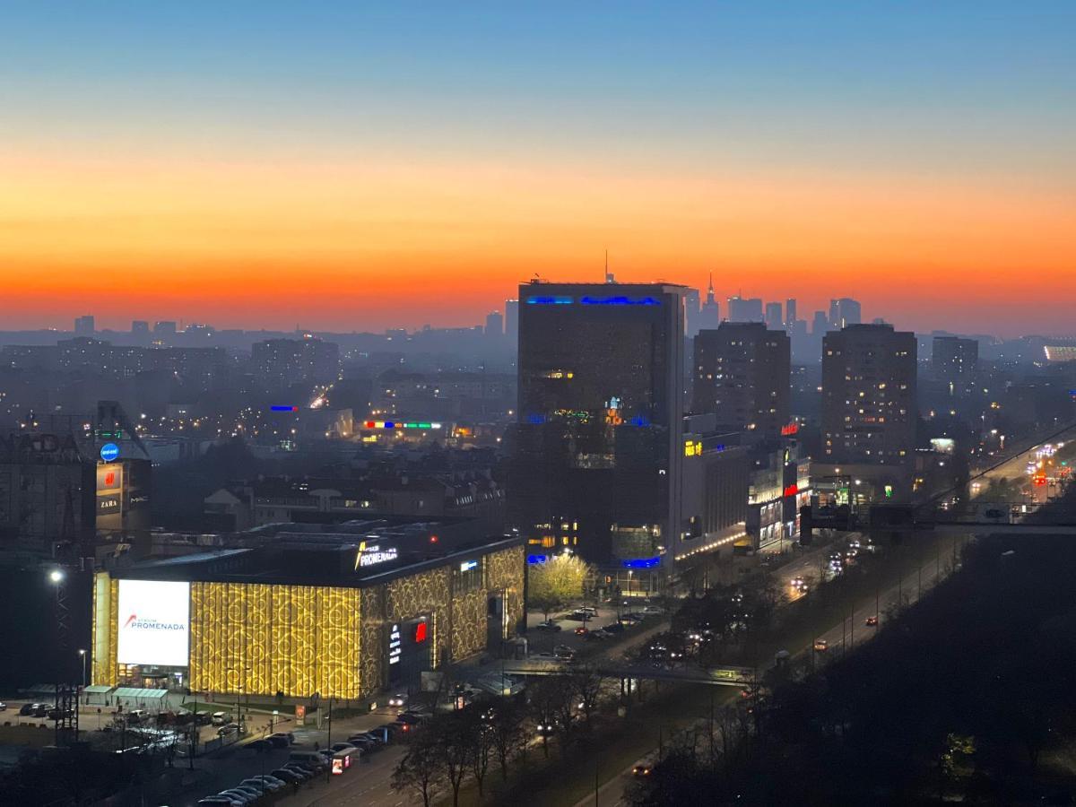 Apartament Skyscrapper Z Widokiem Na Panorame Warszawy Varsó Kültér fotó