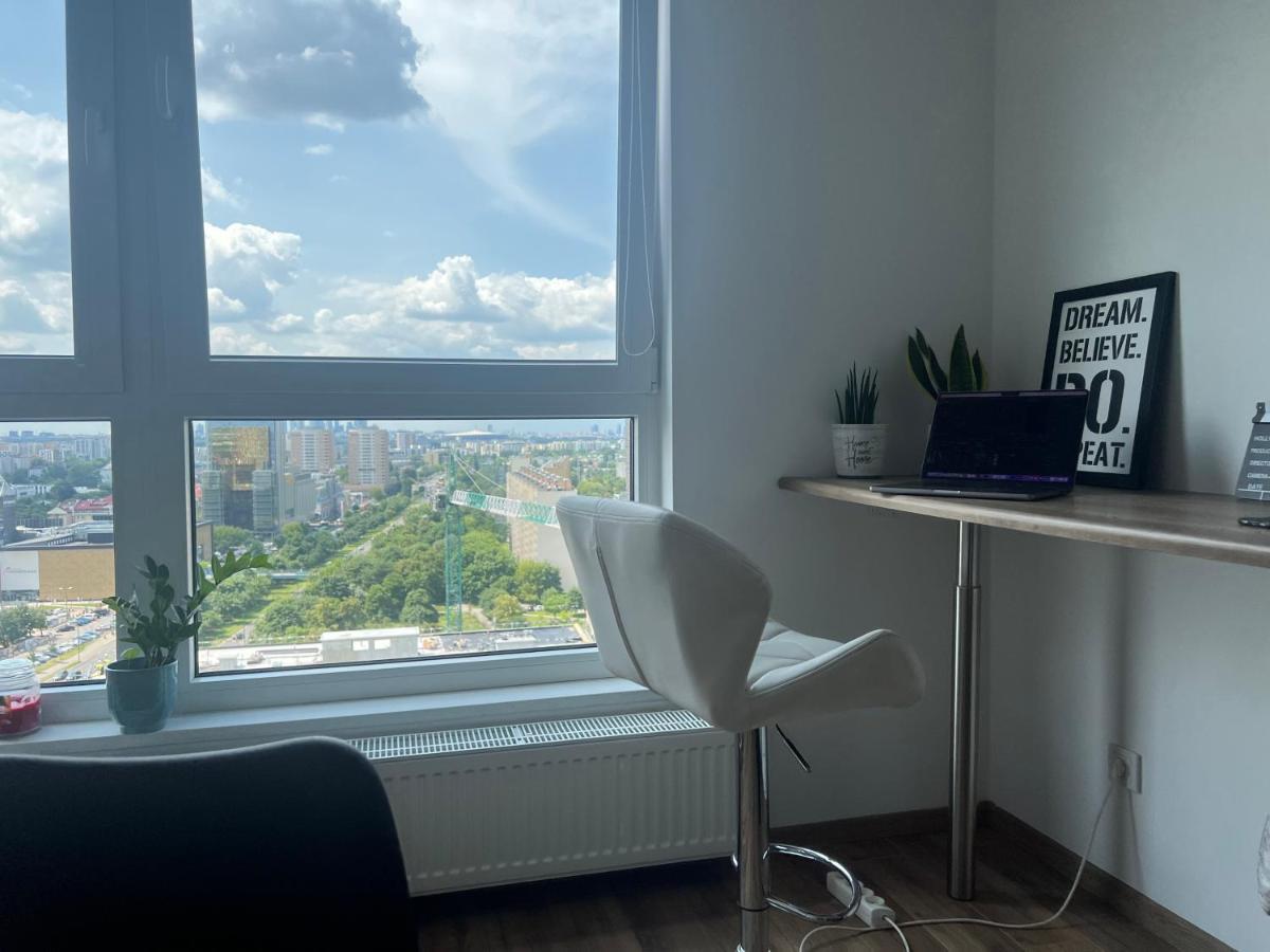 Apartament Skyscrapper Z Widokiem Na Panorame Warszawy Varsó Kültér fotó